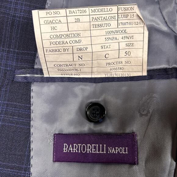 Bartorelli Napoli Blazer Mens 50 Plaid Wool Abito Sartoriale Italy Suit Jacket - Picture 3 of 8